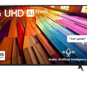 LG تلفزيون سمارت UHD UT80 4K 65 بوصة بتقنية الذكاء الاصطناعي ماجيك بخاصية HDR 10 webOS24 65UT80006LA 2024 أسود